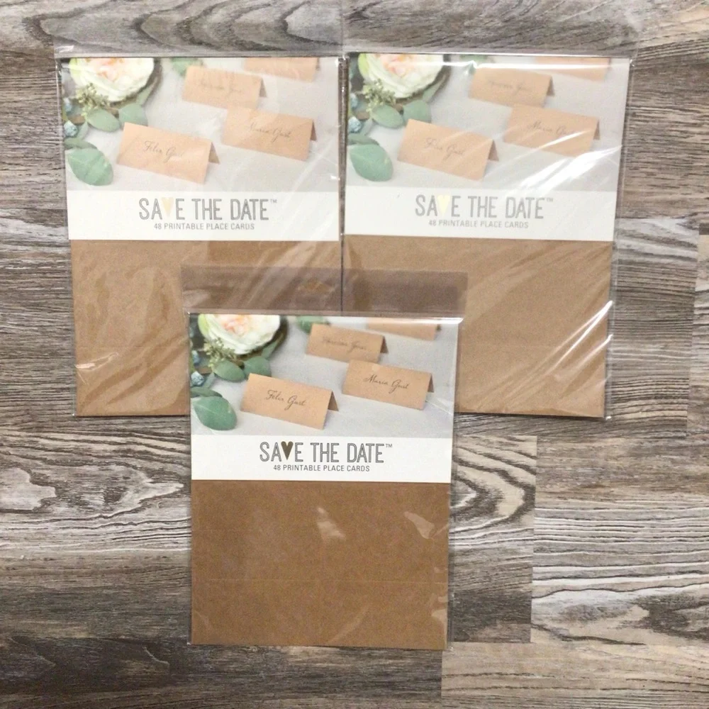 Save the Date Printable Place Cards Tan 3 Packs off 48 NWT